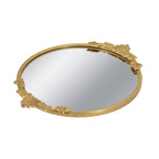 Gold Mirror Tray with Leaf Detailing - 19" W x 16" D x 1" H