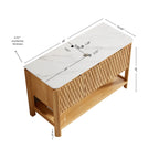 Sharma 48" Freestanding Cabinet with 3 Doors & Open Shelf - Carrara