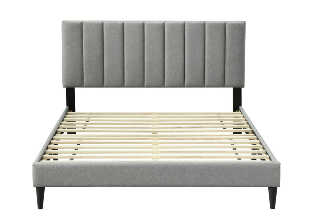 Full Size Upholstered Bed with USB Charging - Dark Gray