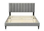 Full Size Upholstered Bed with USB Charging - Dark Gray