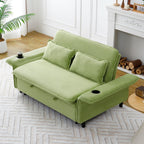 Modern Fabric Sofa Bed with Adjustable Armrests and Backrests - Multiple Colors