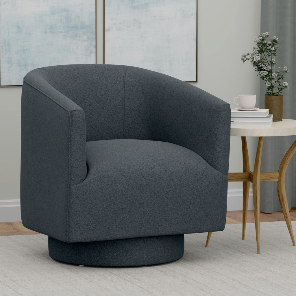 Fabric Swivel Accent Chair with Compact Design - Light Blue, Dark Green, White, Gray, Blue