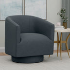 Fabric Swivel Accent Chair with Compact Design - Light Blue, Dark Green, White, Gray, Blue