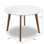 White Solid Wood Dining Table with Water-Resistant Finish - Alina