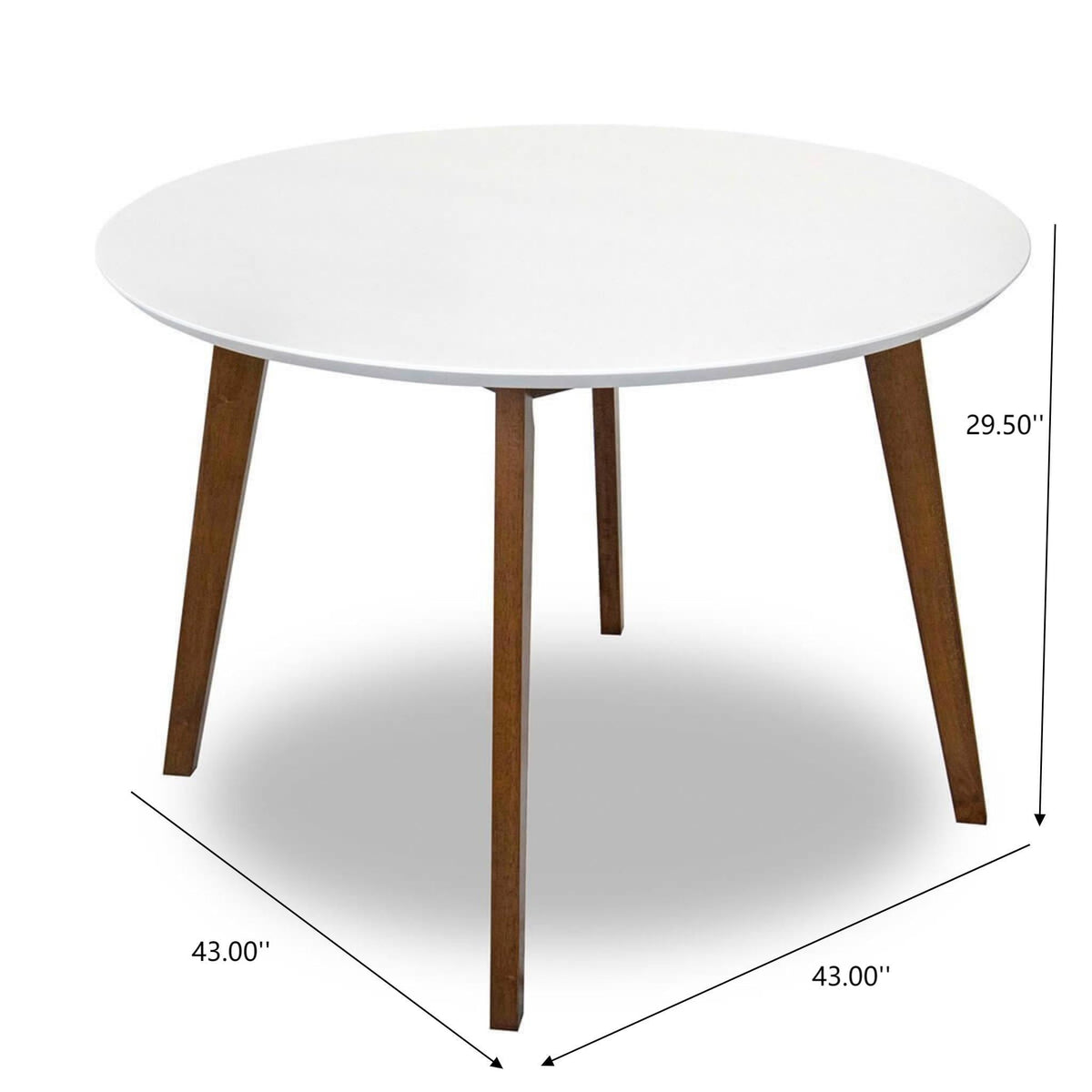 White Solid Wood Dining Table with Water-Resistant Finish - Alina