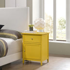 1 Drawer / 1 Door Nightstand with Durable Wood Construction - Multiple Colors