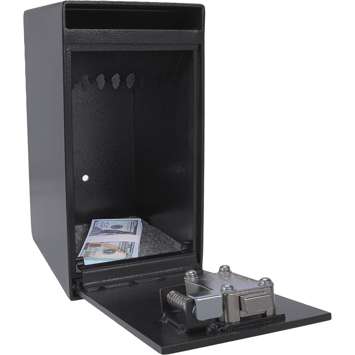 Dual Key Depository Safe with Anti-Fishing Baffle - Black