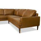 Light Brown Sectional Sofa with Top-Grain Leather - Right Arm Facing