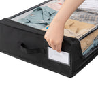 Set of 2 Under-Bed Rolling Storage Containers with Wheels - Polyester