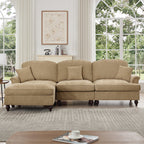 Mid Century Three Seater Modular L Shaped Sectional Couch