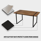 Rectangular Wood Dining Table with Metal Legs - 4 to 6 Person Capacity
