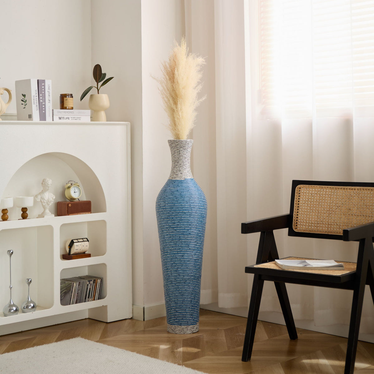 Classic And Neat Floor Vase with High Independent Stand - Multiple Colors