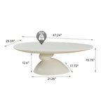 Lucky Stone Shaped Table with Sculptural Base – White, Black, or Gray
