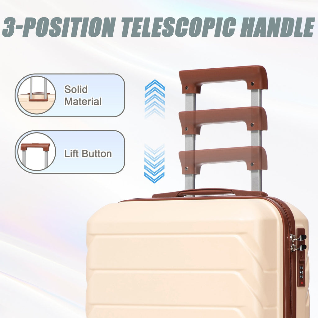 Beige 2-Piece Spinner Luggage Set with Hard Shell - Beige