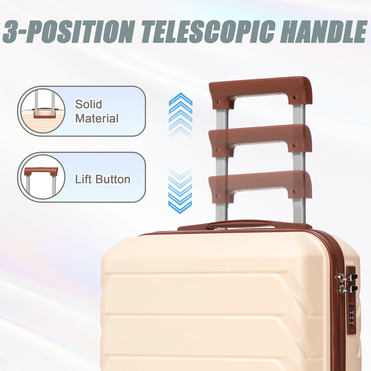 Beige 2-Piece Spinner Luggage Set with Hard Shell - Beige