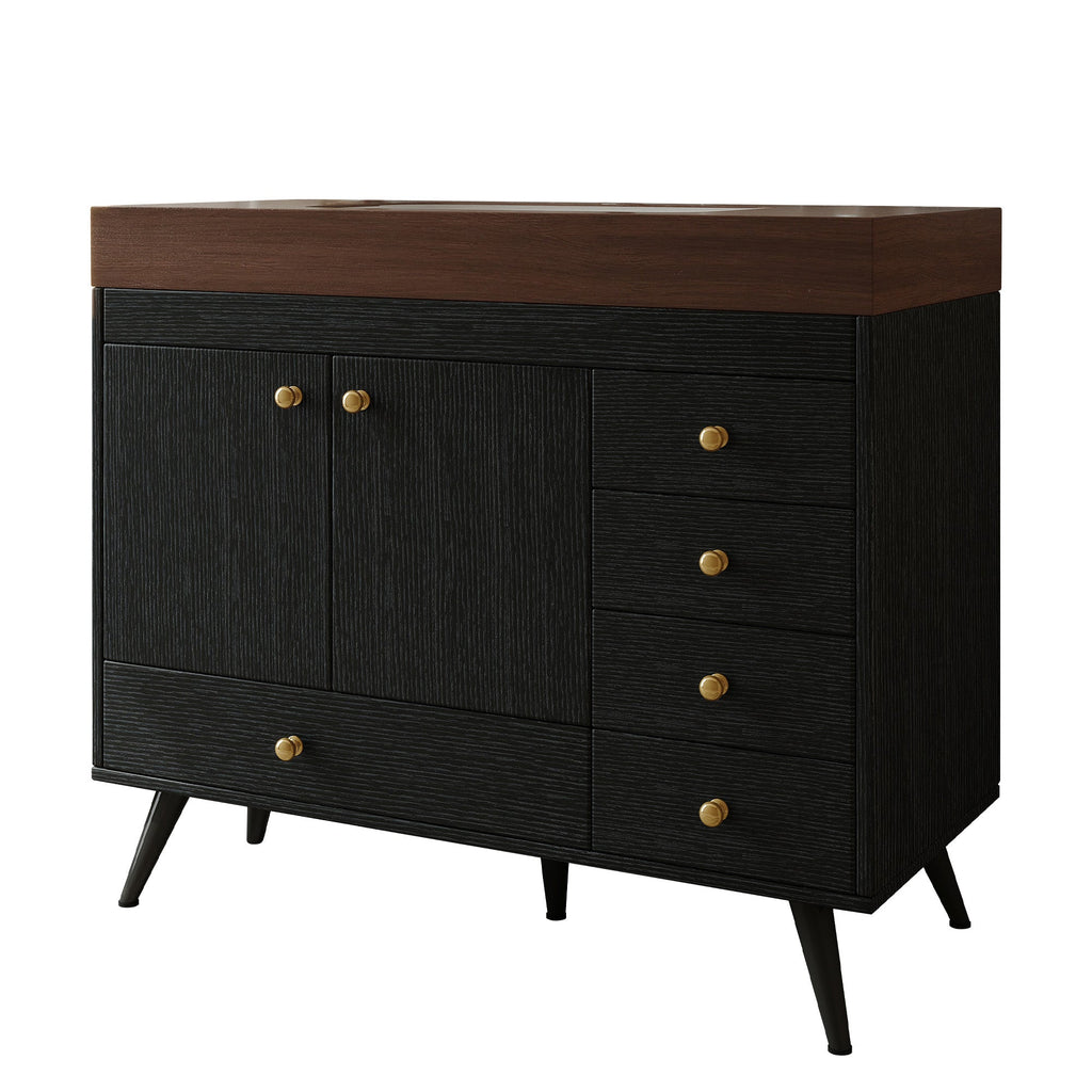 36" Freestanding Bathroom Vanity with Faux Marble Top & Ceramic Sink - Multiple Colors