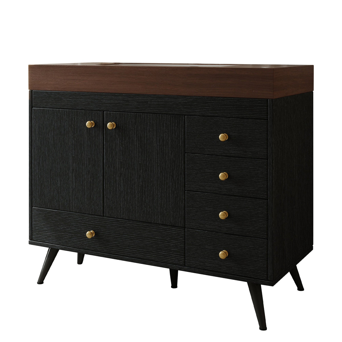 36" Freestanding Bathroom Vanity with Faux Marble Top & Ceramic Sink - Multiple Colors