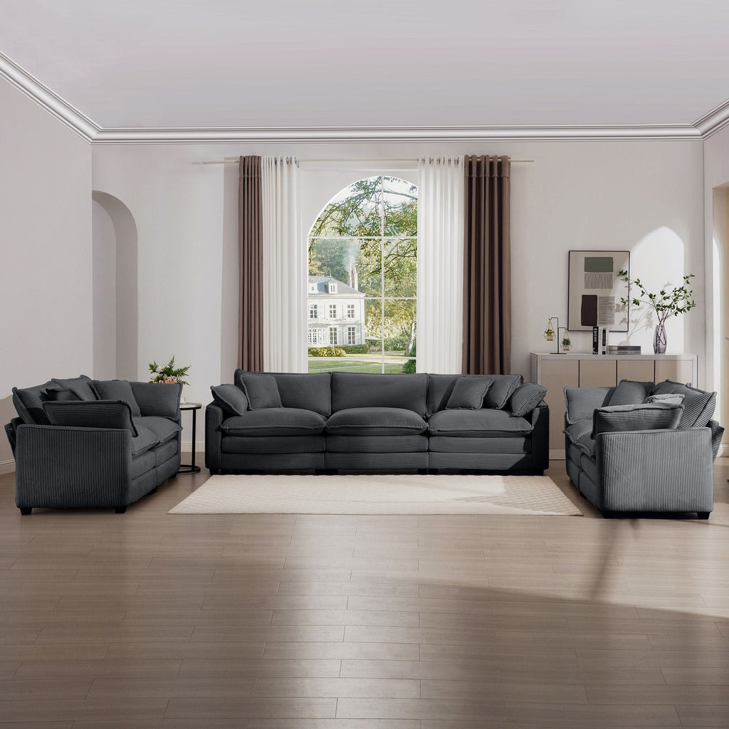 Oversized Deep-Seat Fabric Sofa & Chair Sets