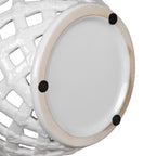 Ceramic Lidded Jar with Lattice Design - White