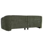 Modern Minimalist Curved Block Sofa with Wood Accents - Cream Boucle