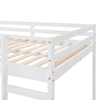 White Full Loft Bed with Slide - Multifunctional Design