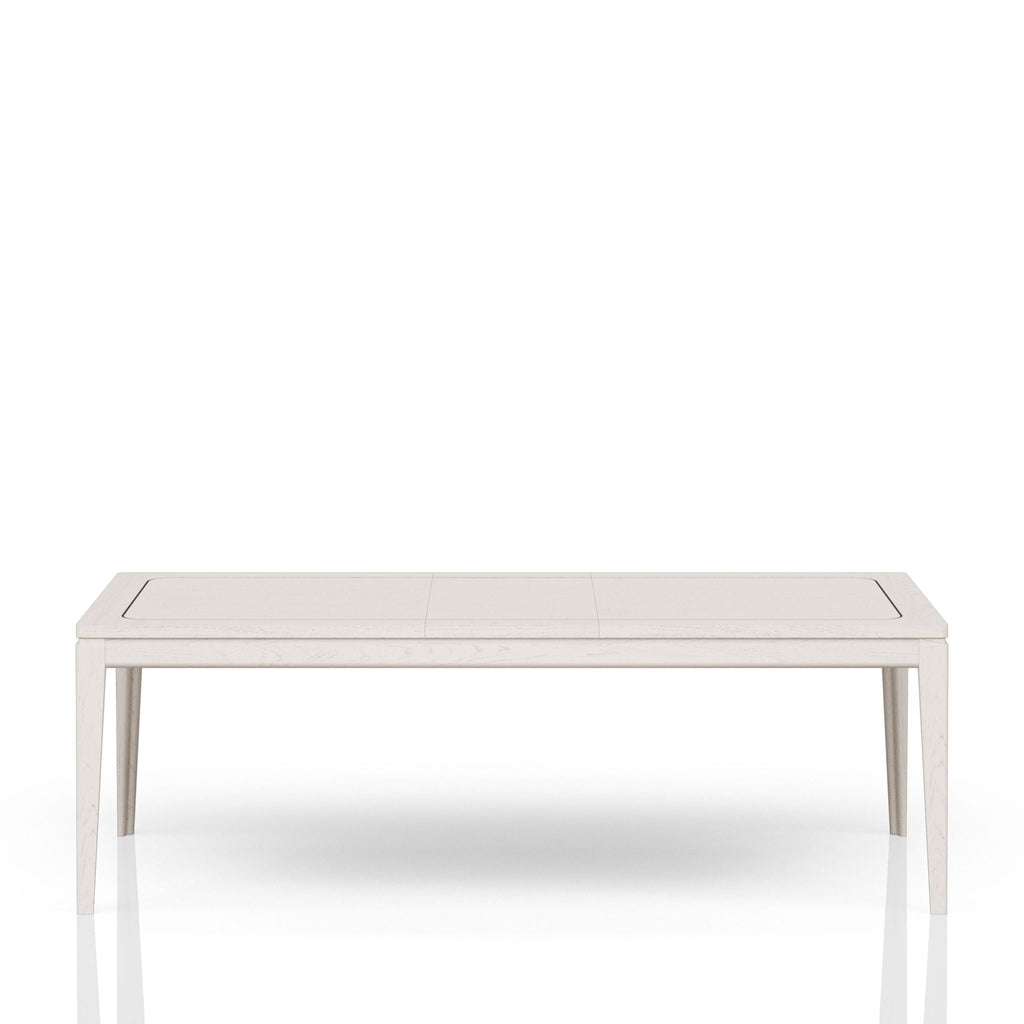Expandable Dining Table with Metal Inlay - Vanilla White
