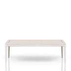 Expandable Dining Table with Metal Inlay - Vanilla White
