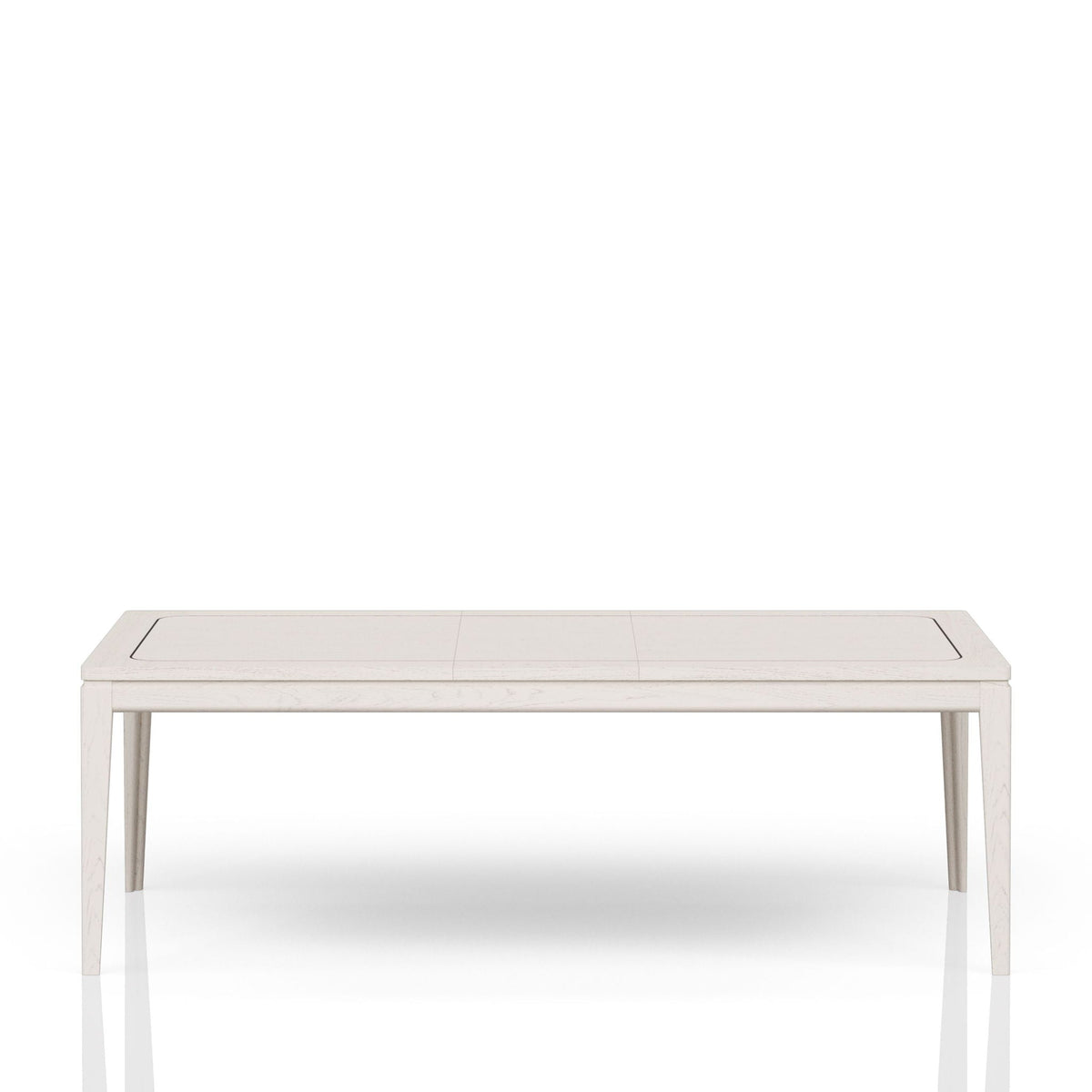 Expandable Dining Table with Metal Inlay - Vanilla White