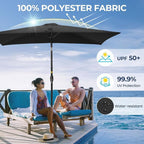 Rectangular Patio Umbrella with Crank Tilt - UV-Resistant Canopy