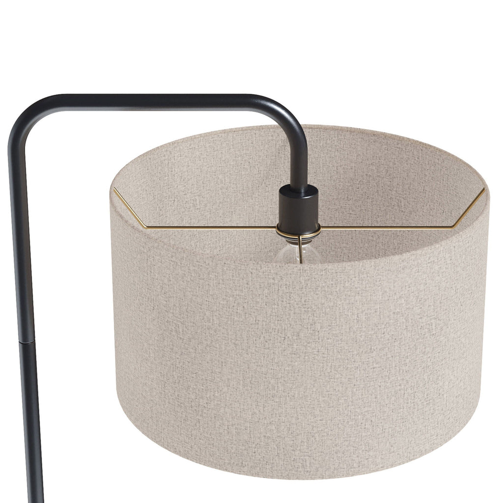 Contemporary Floor Lamp with Drum Shade - Black, Pearl Silver, Gold
