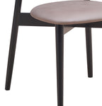 Lanae Polished Microfiber Side Chair Set of 2 with Foam Support - Gray