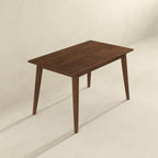 Rectangular Modern Dining Table with Solid Wood Construction – Dark Brown or White