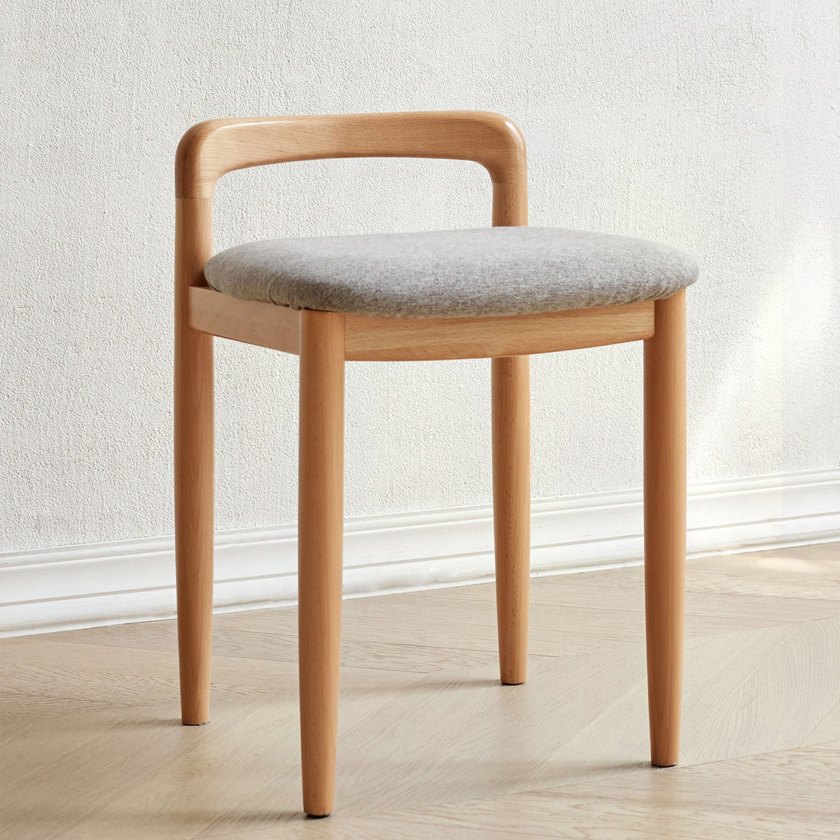 Bar Height Fabric Stool with Backless Design - Natural