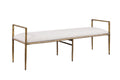 Contemporary Style Bench with Padded Upholstery - Beige Matte