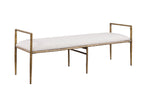 Contemporary Style Bench with Padded Upholstery - Beige Matte