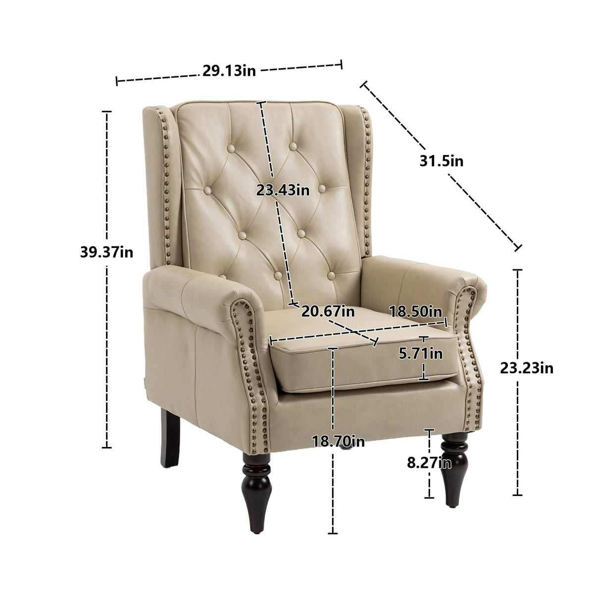 Modern Accent Armchair with Sturdy Wood Legs - Multiple Colors