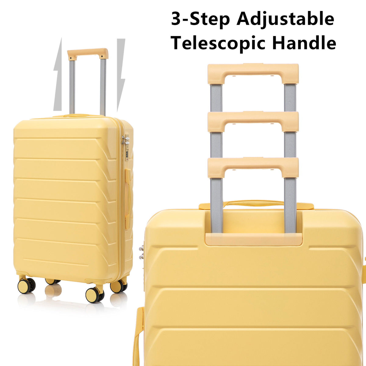 3 Pieces Set Spinner Wheel Luggage With Combination Lock
