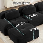 U-Shaped Modular Sofa with Ergonomic Design - Corduroy Fabric