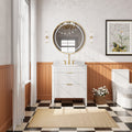 Fully Assembled 30'' Bathroom Vanity with Engineered Marble Top - White