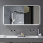 LED Bathroom Mirror with 3 Color Dimmable Backlight - Pearl Silver