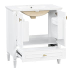 Freestanding Vanity with Drawer & Soft Close Doors - Green or White