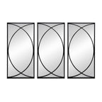 Rectangular Wall Mirror with Black Frame - 15.7" W x 0.7" D x 31.9" H - Black