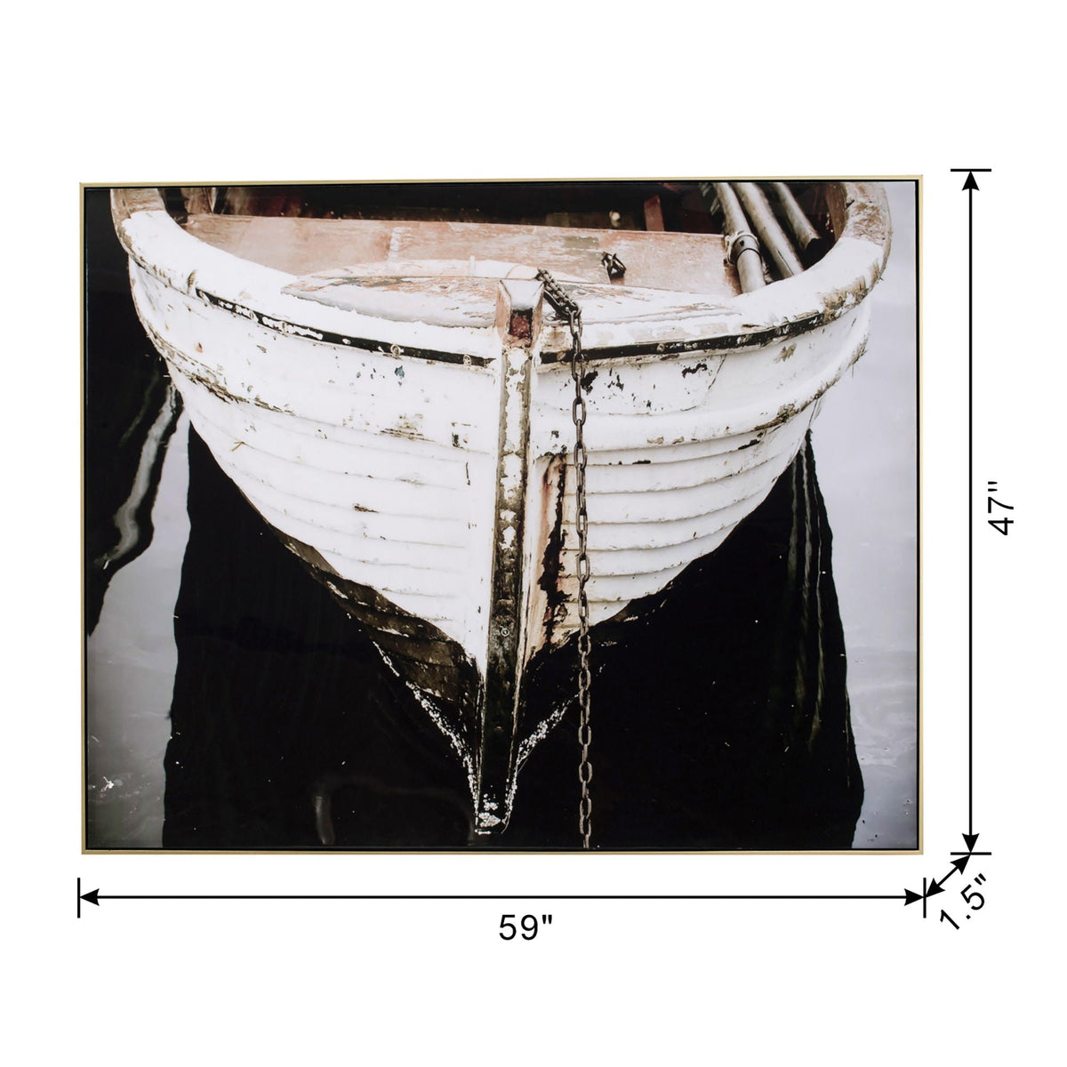 Large Rectangular Wall Art with Frame - Black & White