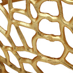 Modern Glam Mesh Coffee Table with Gold Accents and Aluminum Frame