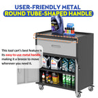 Sturdy Metal Tool Cabinet with Drawer & Locking Doors - Mobile Garage Storage