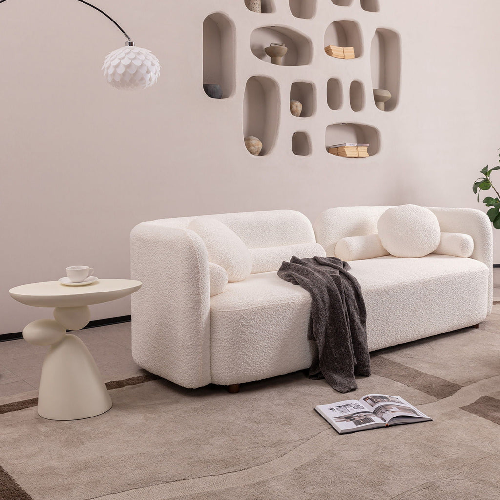 Lucky Stone Shaped Table with Sculptural Base – White, Black, or Gray