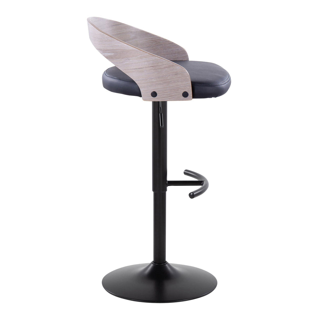 Adjustable Swivel Barstool Set with T Footrest - White or Black