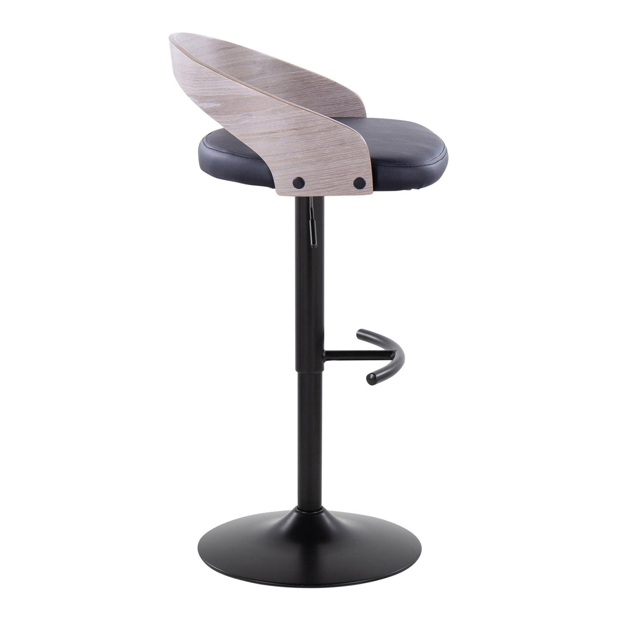 Adjustable Swivel Barstool Set with T Footrest - White or Black