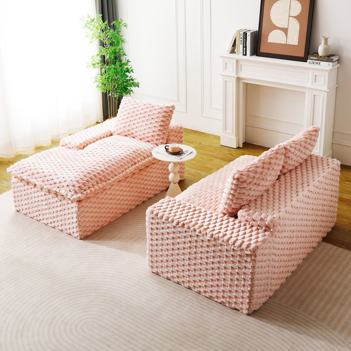 Convertible Modular Sectional Sofa with Twin Seat and Chaise - Multiple Colors