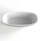 Matte White Freestanding Soaking Bathtub with Ergonomic Design - Solid Surface